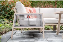GI Decala rope lounge-/diningset incl. stoel & tuinbank - Teak/Zand