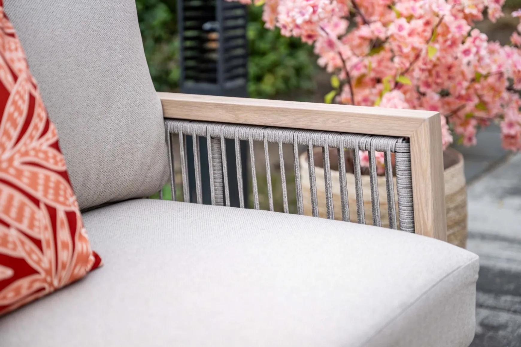 GI Decala rope lounge-/diningset incl. stoel & tuinbank - Teak/Zand