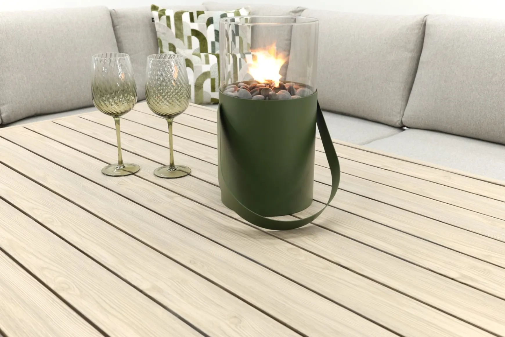 GI Decala rope lounge-/diningset incl. stoel & tuinbank - Teak/Zand