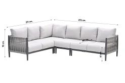 GI Diamo/Cyprus verstelbare lounge-dining hoekset (7-delig) - Carbon Black/Zand