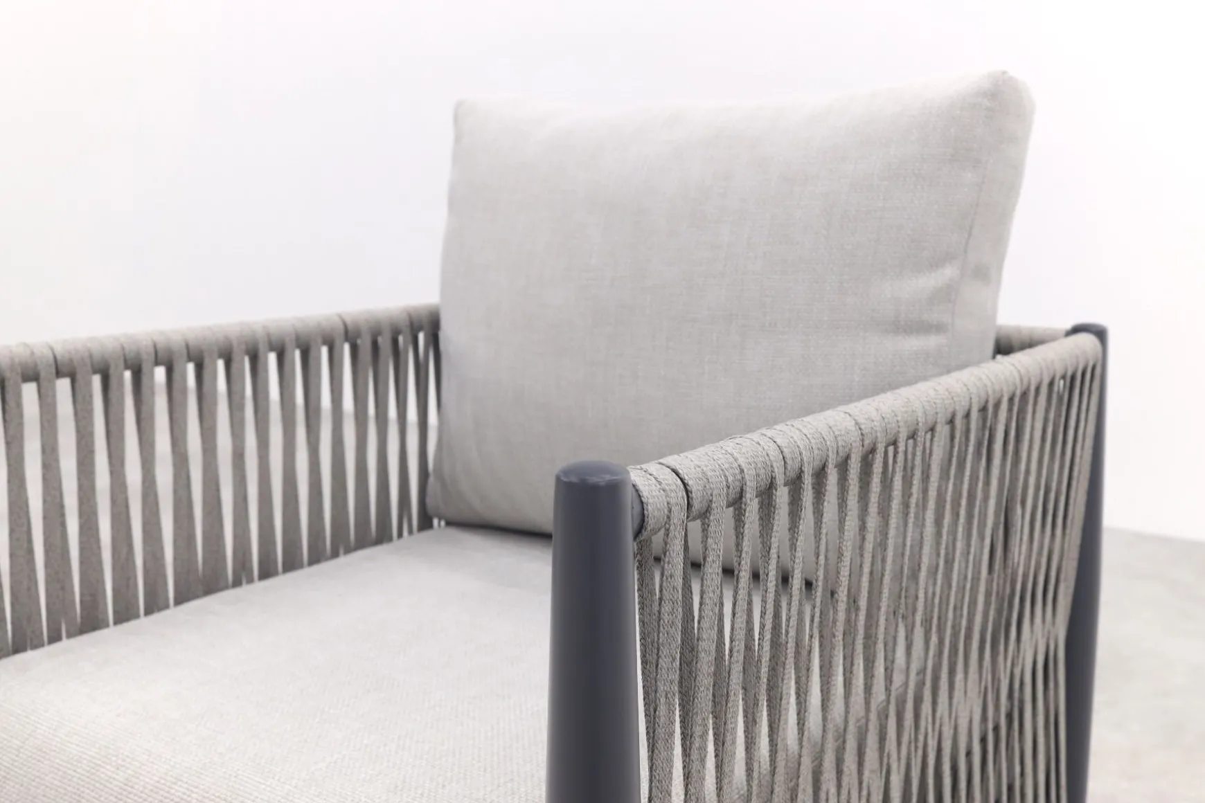 GI Diamo/Cyprus verstelbare lounge-dining hoekset (7-delig) - Carbon Black/Zand