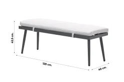 GI Diamo/Cyprus verstelbare lounge-dining hoekset (7-delig) - Carbon Black/Zand