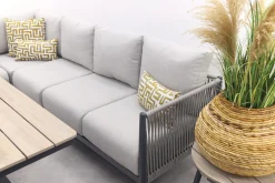 GI Diamo/Cyprus verstelbare lounge-dining hoekset (5-delig) - Carbon Black/Zand