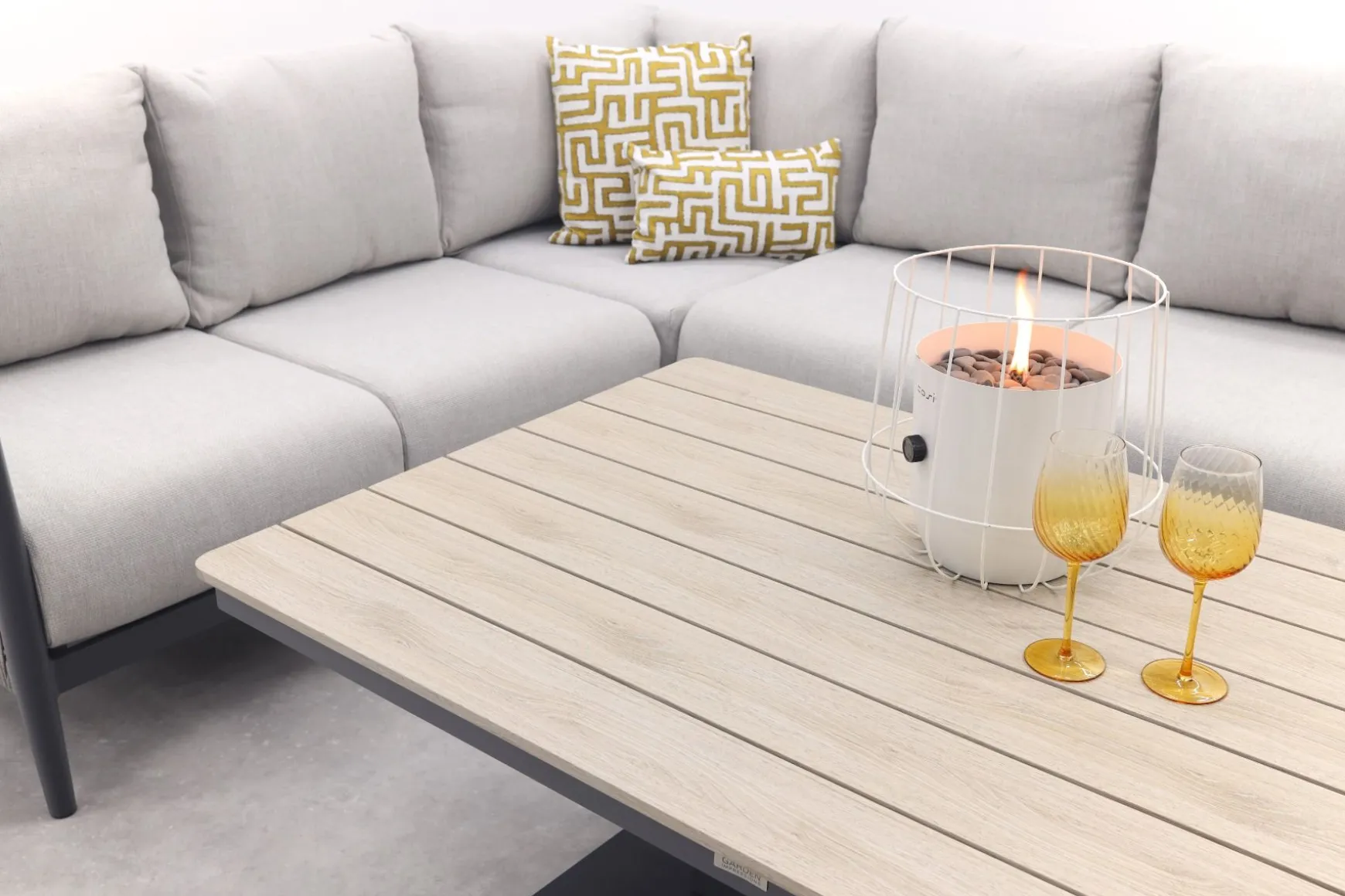 GI Diamo/Cyprus verstelbare lounge-dining hoekset (5-delig) - Carbon Black/Zand