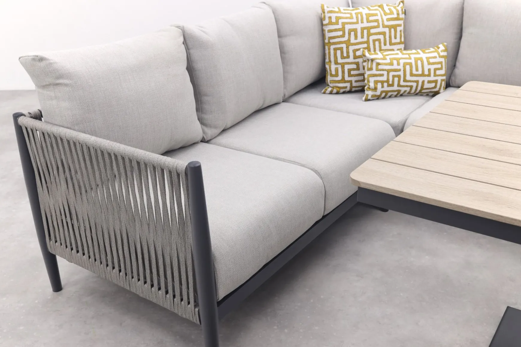 GI Diamo/Cyprus verstelbare lounge-dining hoekset (5-delig) - Carbon Black/Zand