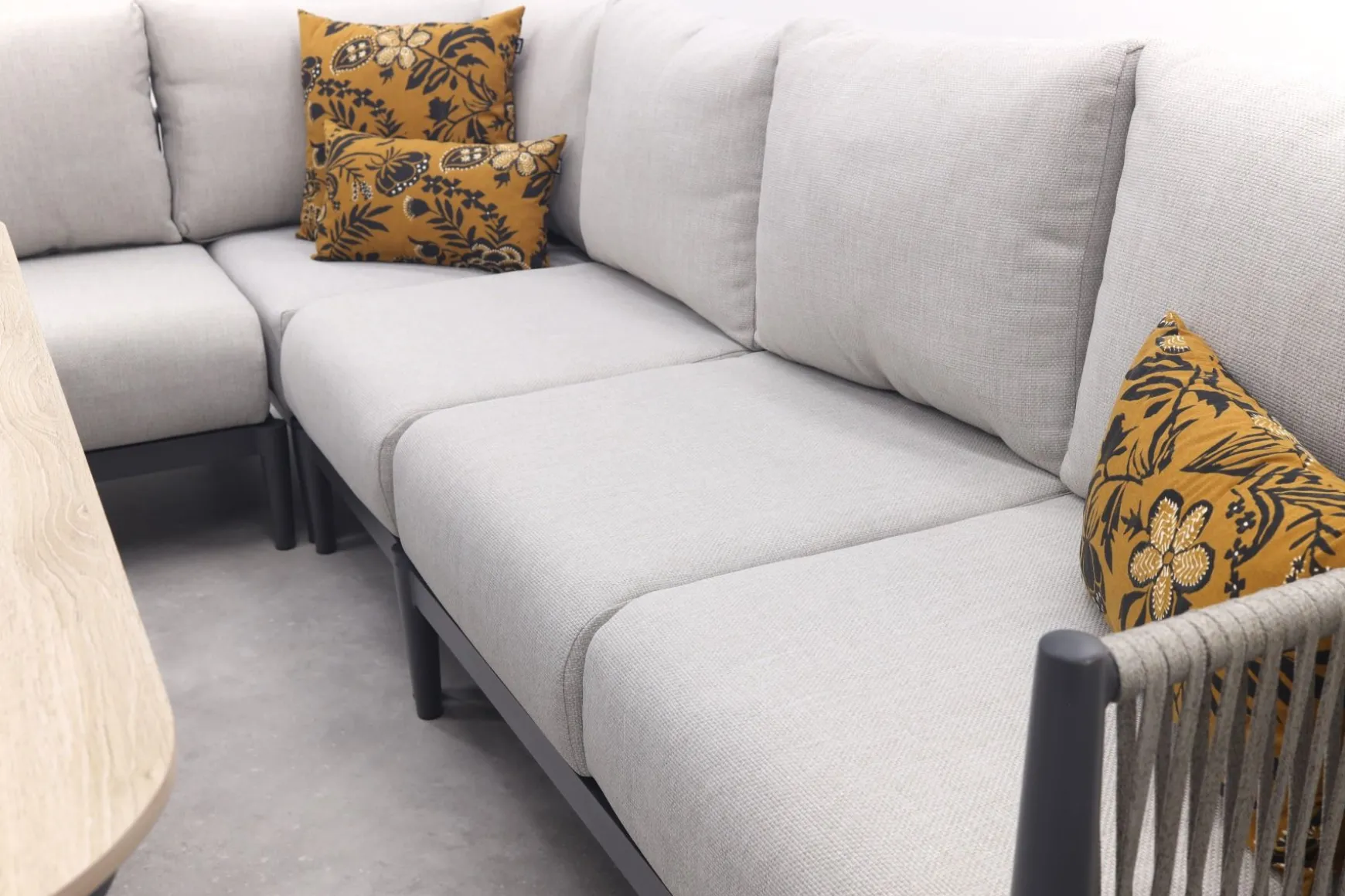 GI Diamo lounge-dining hoekset (5-delig) - Carbon Black/Zand