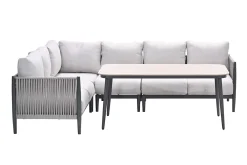 GI Diamo lounge-dining hoekset (5-delig) - Carbon Black/Zand