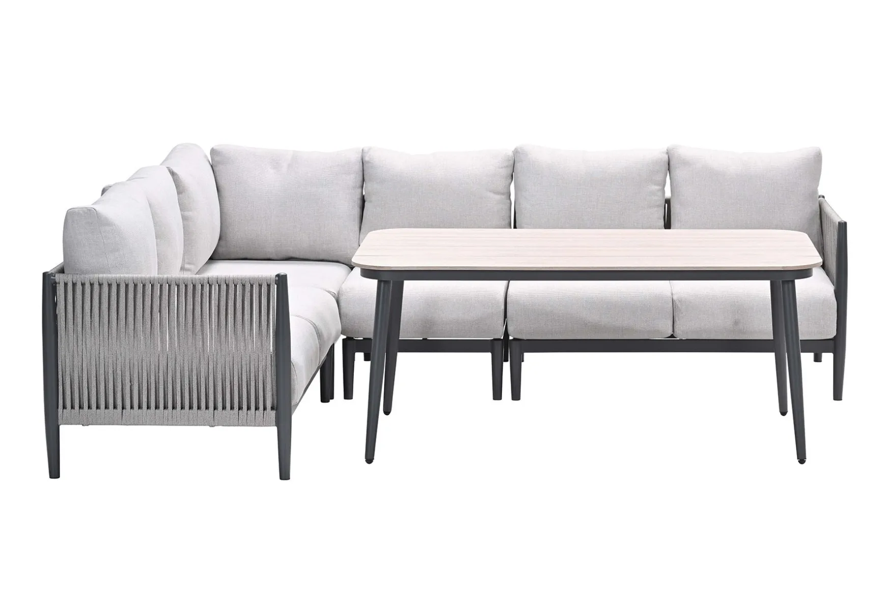 GI Diamo lounge-dining hoekset (5-delig) - Carbon Black/Zand