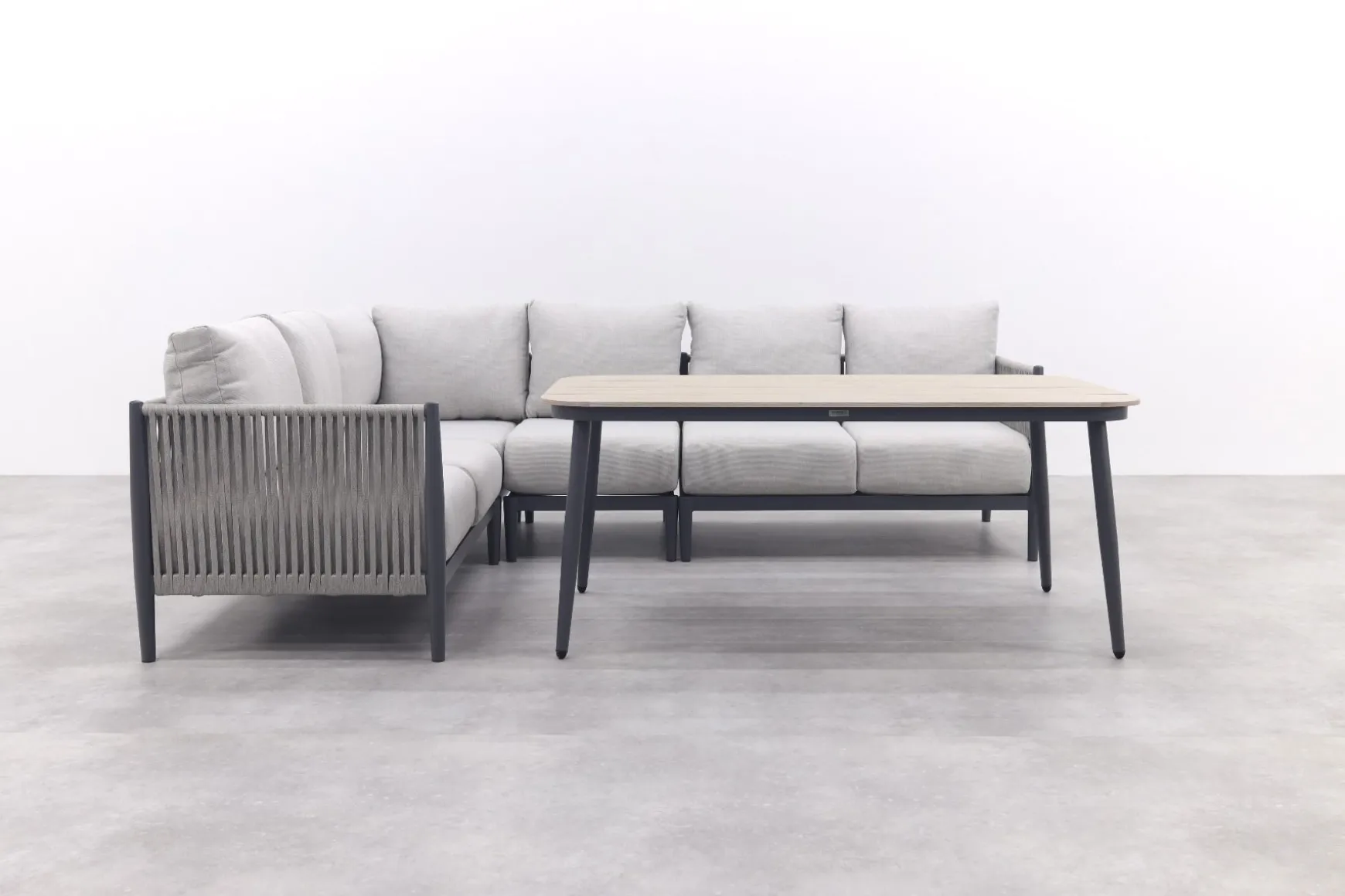 GI Diamo lounge-dining hoekset (5-delig) - Carbon Black/Zand