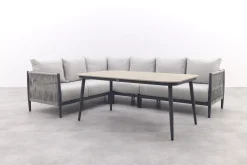 GI Diamo lounge-dining hoekset (5-delig) - Carbon Black/Zand