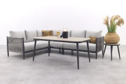 GI Diamo lounge-dining hoekset (5-delig) - Carbon Black/Zand
