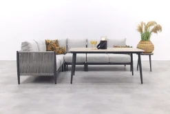 GI Diamo lounge-dining hoekset (5-delig) - Carbon Black/Zand