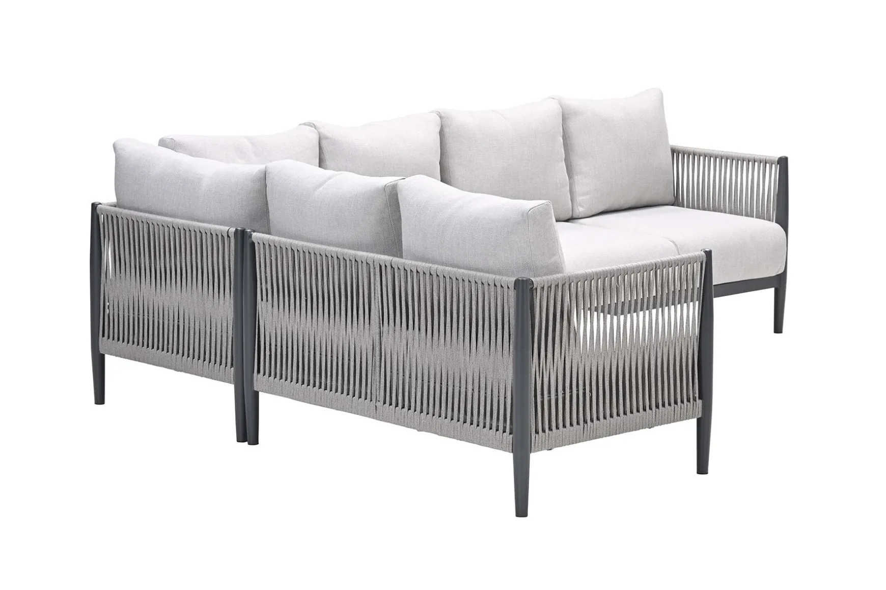 GI Diamo lounge-dining hoekset (6-delig) - Carbon Black/Zand