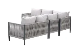GI Diamo lounge-dining hoekset (6-delig) - Carbon Black/Zand