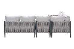 GI Diamo lounge-dining hoekset (6-delig) - Carbon Black/Zand