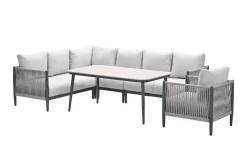 GI Diamo lounge-dining hoekset (6-delig) - Carbon Black/Zand