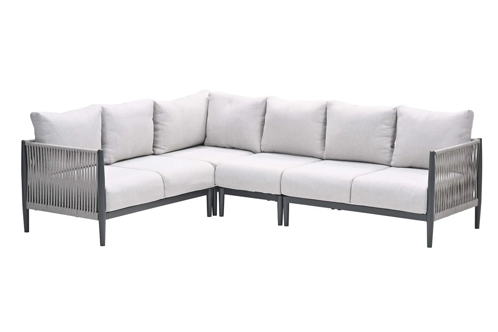 GI Diamo lounge-dining hoekset (6-delig) - Carbon Black/Zand