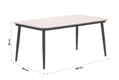 GI Diamo lounge-dining hoekset (6-delig) - Carbon Black/Zand