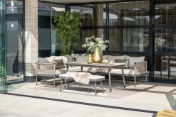 GI Diamo lounge dining tafel 160x90 cm. - Carbon Black/Teak look OP=OP