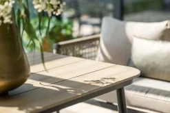GI Diamo lounge dining tafel 160x90 cm. - Carbon Black/Teak look OP=OP
