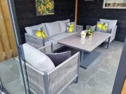 GI Diamo loungestoel - Carbon Black/Zand