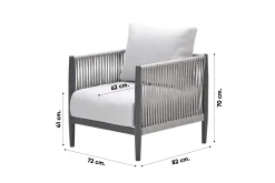 GI Diamo loungestoel - Carbon Black/Zand