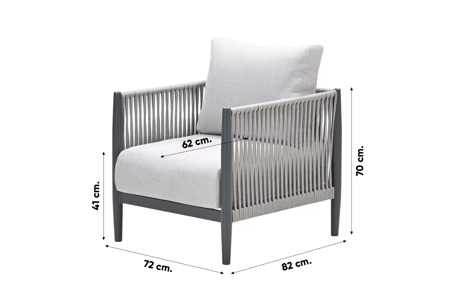 GI Diamo loungestoel - Carbon Black/Zand