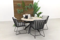 GI Edison 122 cm. - ronde tuinset / 4 Seasons Fabrice antraciet