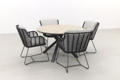 GI Edison 122 cm. - ronde tuinset / 4 Seasons Fabrice antraciet
