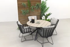 GI Edison 122 cm. - ronde tuinset / 4 Seasons Fabrice antraciet