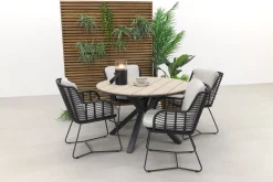 GI Edison 122 cm. - ronde tuinset / 4 Seasons Fabrice antraciet