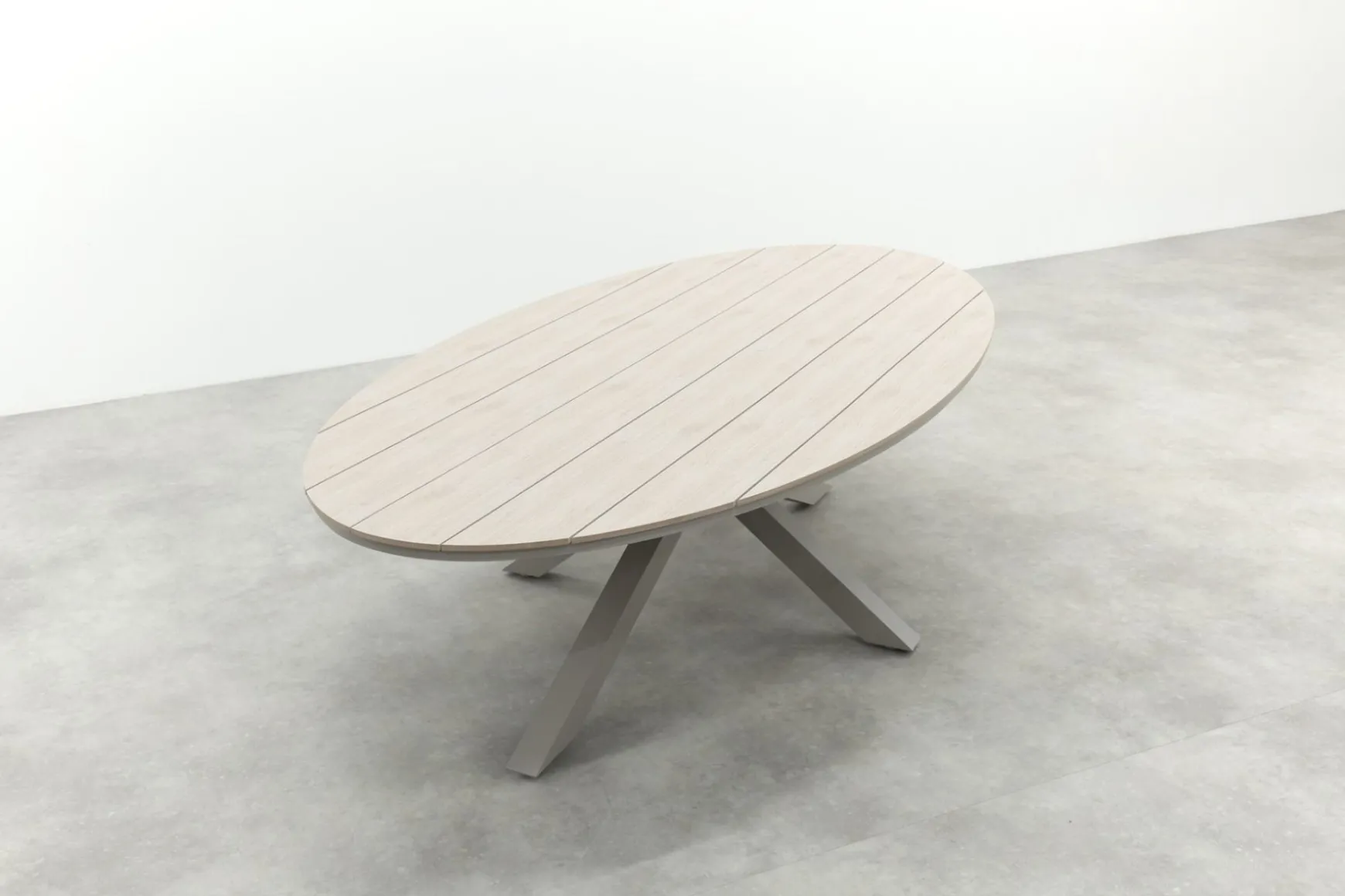 GI Edison ovale houtlook tuintafel 280x140 cm. - Taupe