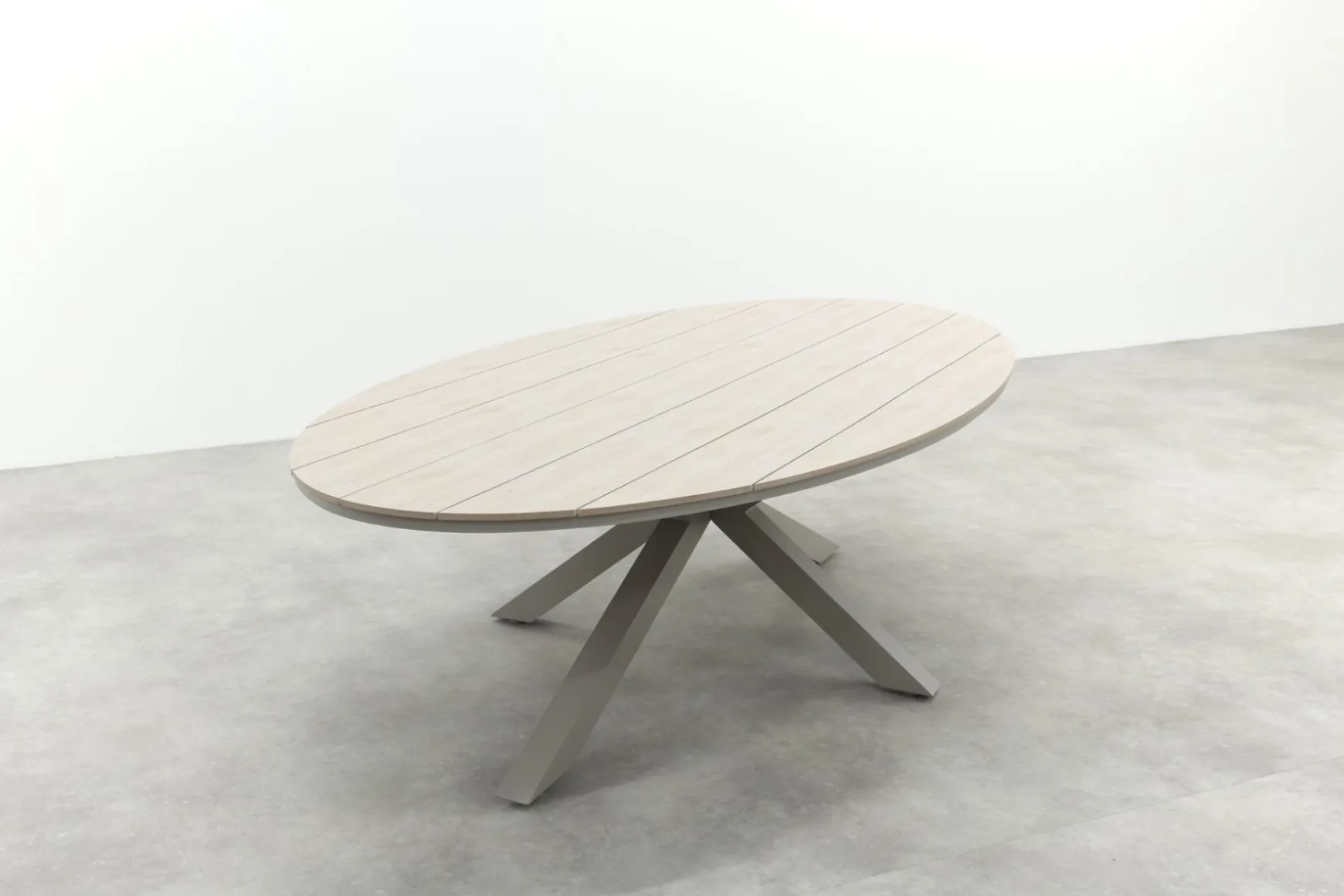 GI Edison ovale houtlook tuintafel 280x140 cm. - Taupe