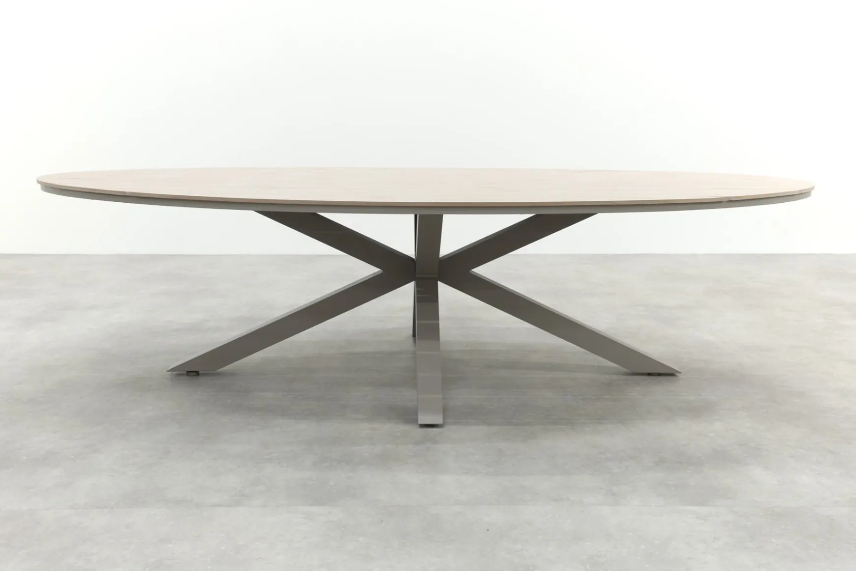 GI Edison ovale houtlook tuintafel 280x140 cm. - Taupe