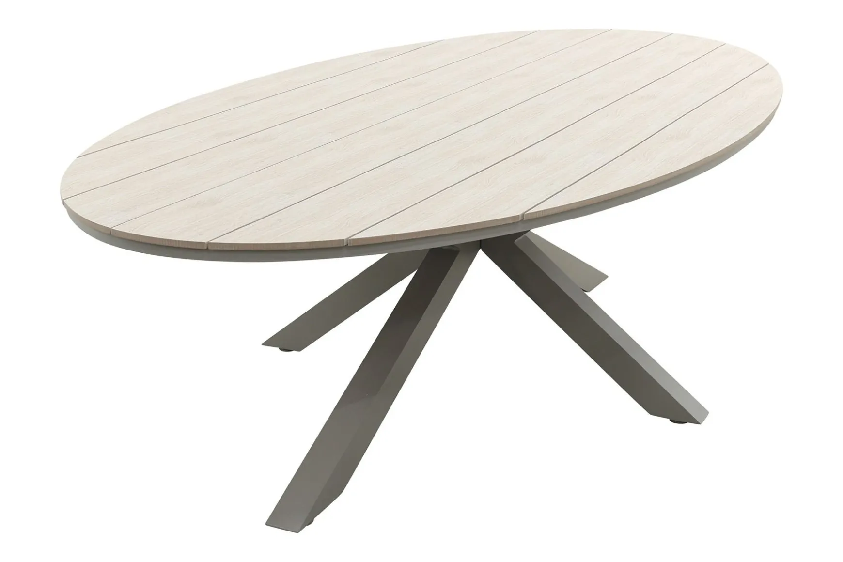 GI Edison ovale houtlook tuintafel 280x140 cm. - Taupe