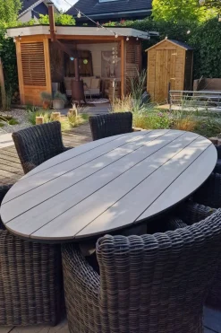 GI Edison ovale houtlook tuintafel 220x115 cm.