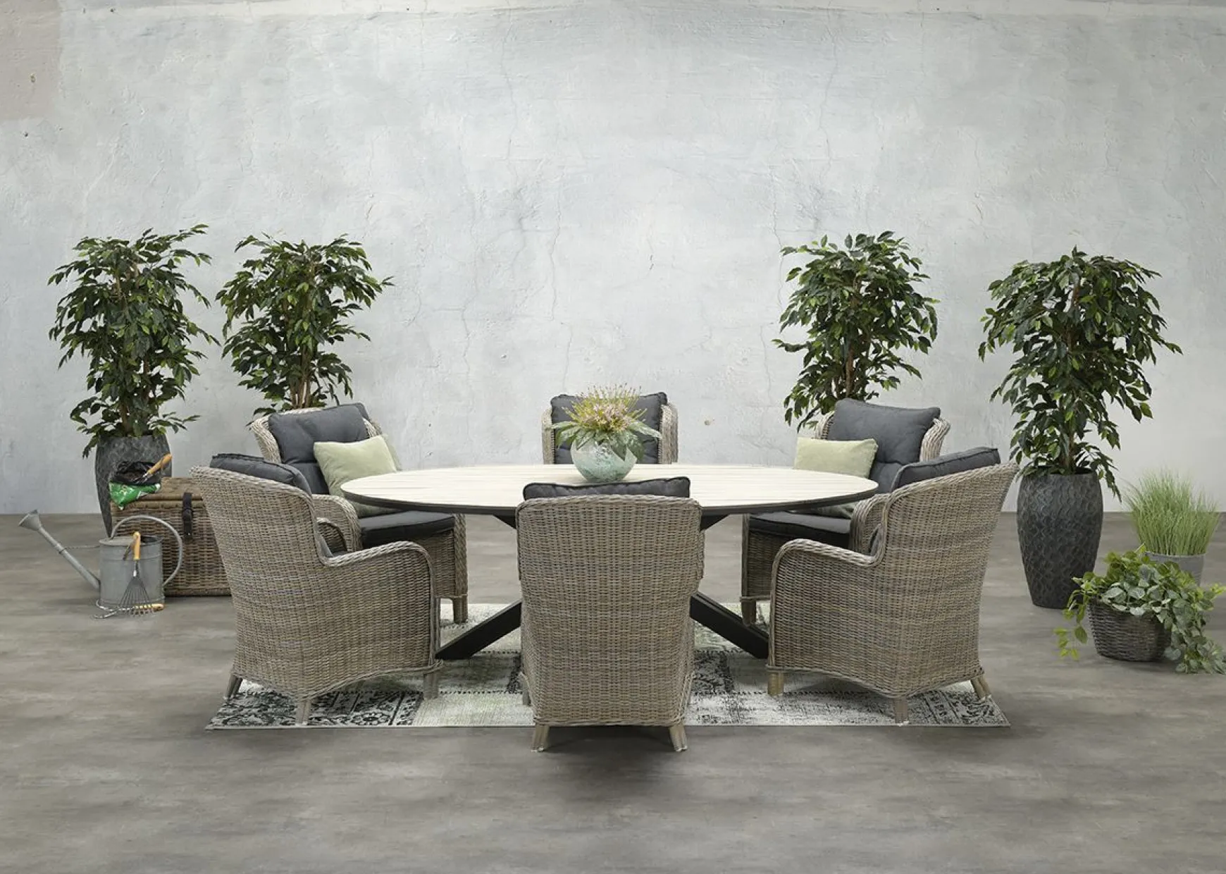 GI Edison ovale houtlook tuintafel 220x115 cm.