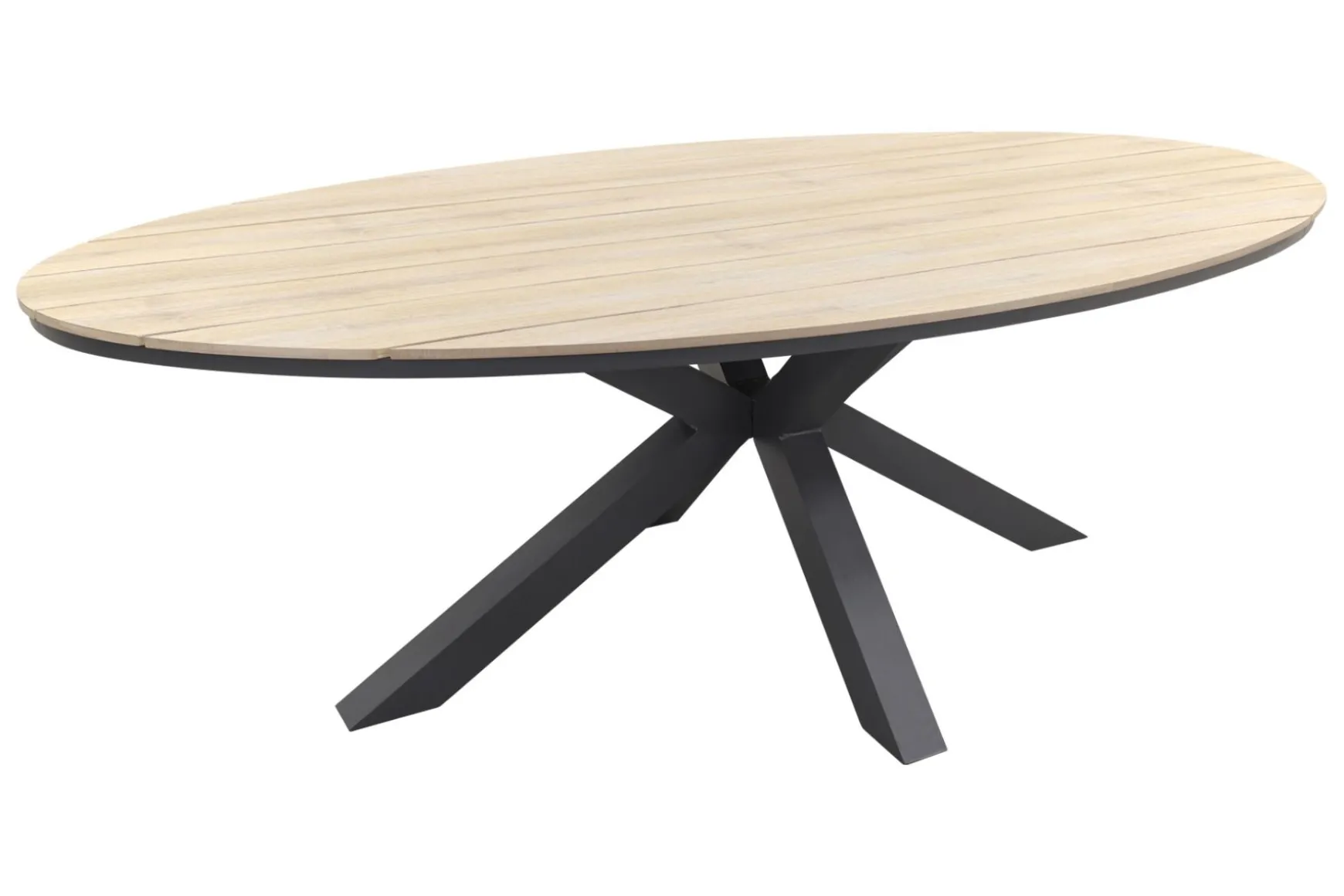 GI Edison ovale houtlook tuintafel 220x115 cm.