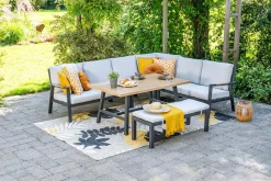 GI Elati lounge-dining hoekset (5-delig) - Carbon Black/Zand