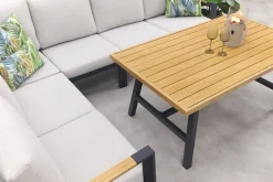 GI Elati lounge-dining hoekset (5-delig) - Carbon Black/Zand