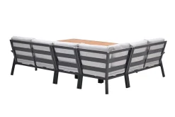 GI Elati lounge-dining hoekset (5-delig) - Carbon Black/Zand