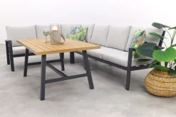 GI Elati lounge-dining hoekset (5-delig) - Carbon Black/Zand