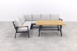 GI Elati lounge-dining hoekset (5-delig) - Carbon Black/Zand