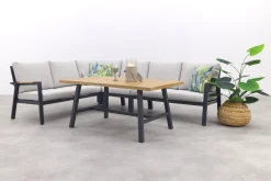 GI Elati lounge-dining hoekset (5-delig) - Carbon Black/Zand