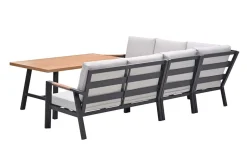 GI Elati lounge-dining hoekset (5-delig) - Carbon Black/Zand