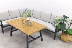 GI Elati lounge-dining hoekset (5-delig) - Carbon Black/Zand
