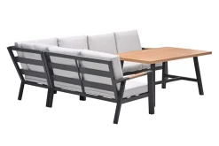 GI Elati lounge-dining hoekset (5-delig) - Carbon Black/Zand
