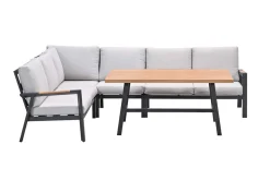 GI Elati lounge-dining hoekset (5-delig) - Carbon Black/Zand
