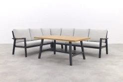 GI Elati lounge-dining hoekset (5-delig) - Carbon Black/Zand