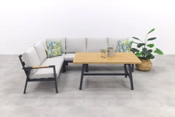 GI Elati lounge-dining hoekset (5-delig) - Carbon Black/Zand